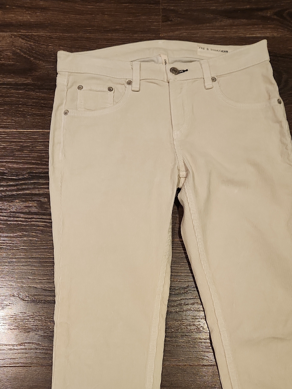 ❤️ RAG & BONE SKINNY CORDUROY PANTS / JEANS, PFD (NATURAL ECRU), 2 (26) - Picture 3 of 10